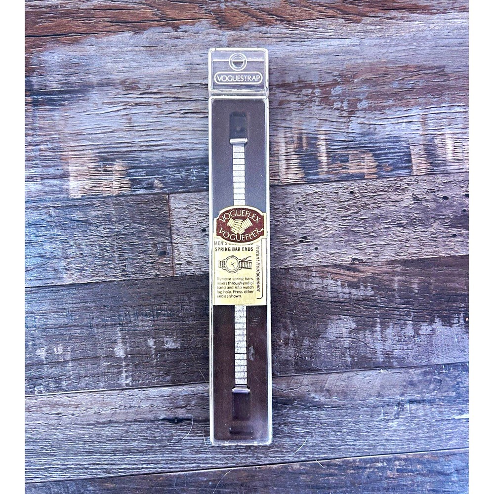 VOGUESTRAP VOGUEFLEX Men's 18mm Silver Tone Stretch Metal Watch Band